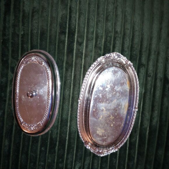 🆕🧈 Vintage Silvertone Butter Dish - Picture 3 of 3